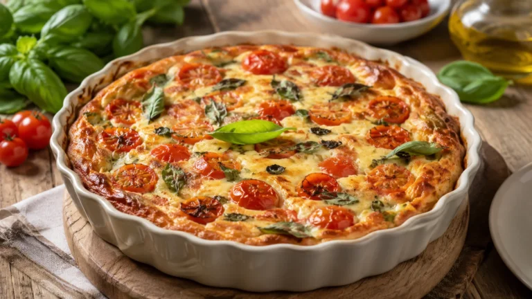 Recette de clafoutis aux tomates et basilic