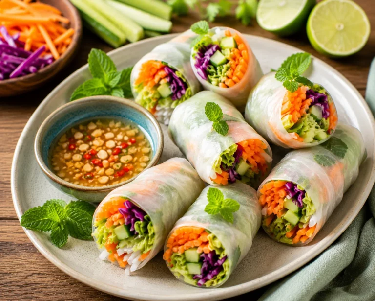 Recette des rouleaux de printemps aux crudités