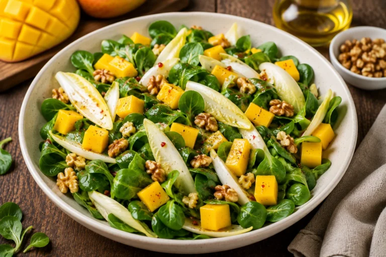 Recette healthy : Salade de mâche à la mangue et aux endives