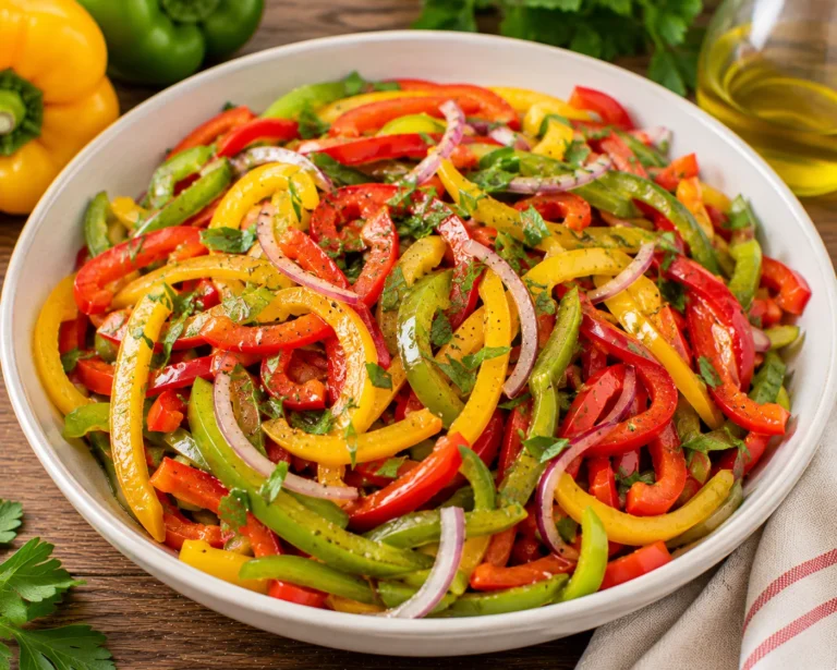 Recette rapide et facile : Salade aux trois poivrons