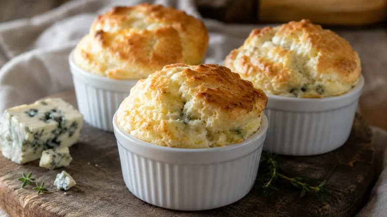 Recette pour une entrée chaude : soufflés au roquefort