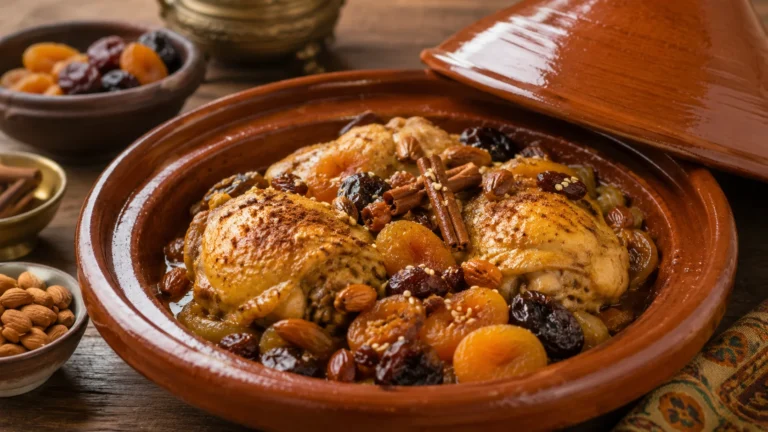 Recette de tajine de poulet aux fruits secs