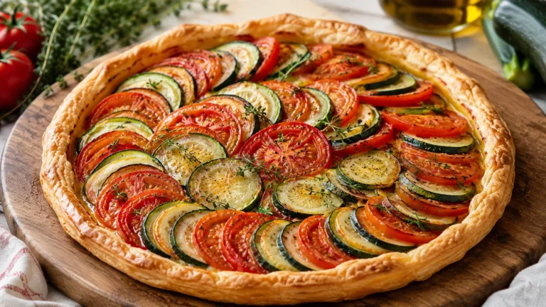 Tarte fine aux tomates et courgettes