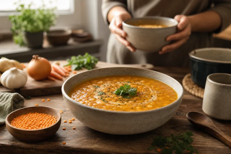 Soupe de lentilles corail : la recette simple, chaude et adaptable