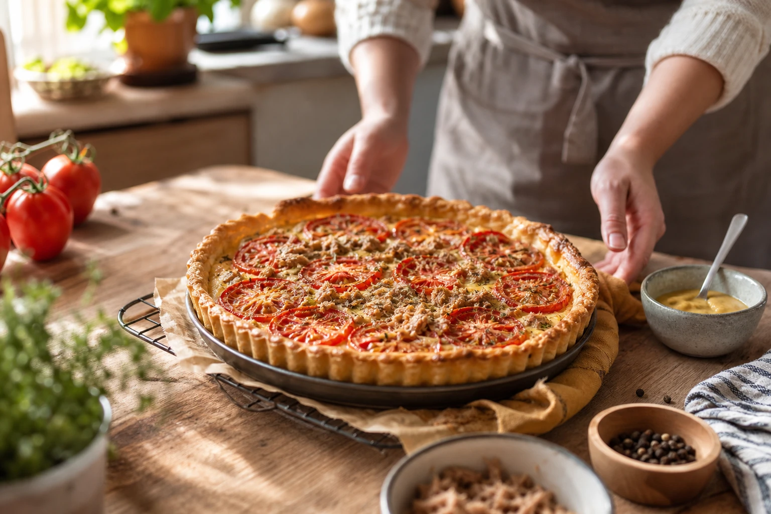 Tarte thon tomate moutarde : la recette simple qui reste croustillante