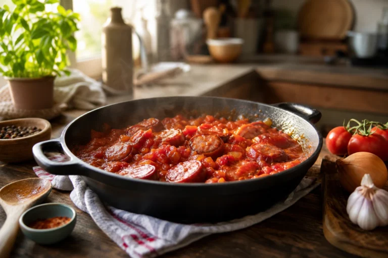 Rougail saucisse : la recette facile pour une sauce bien compotée