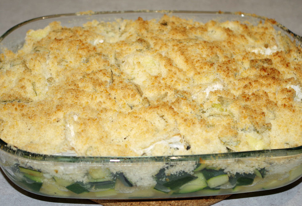 Recette du crumble de courgettes au camembert