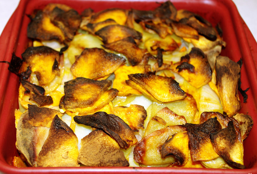 Recette de gratin de pommes de terres et patate douce